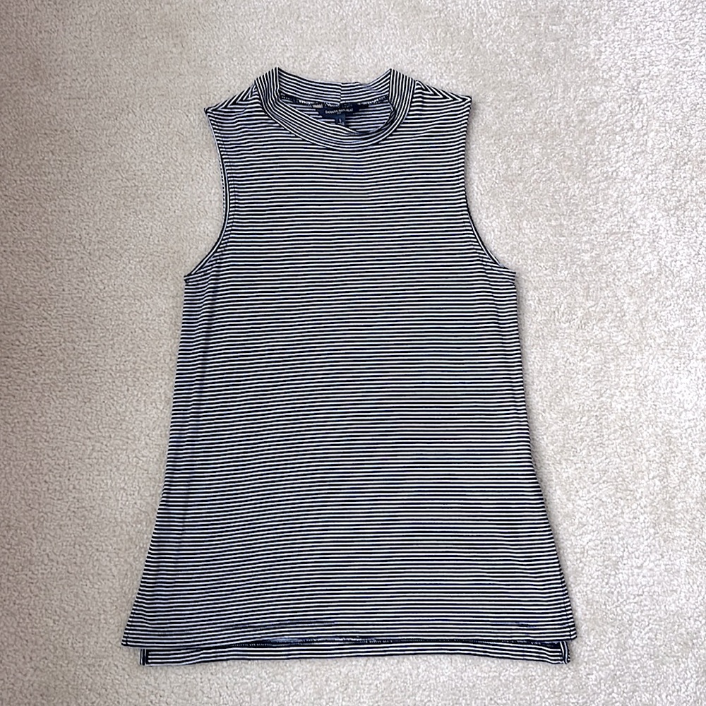 Banana Republic Small Black/White Striped Tank Top